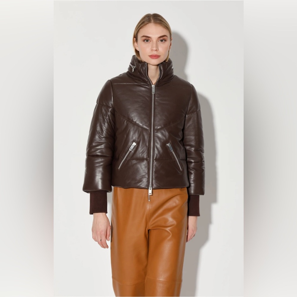 Walter Baker Edwina Lamb Leather Puffer Jacket
